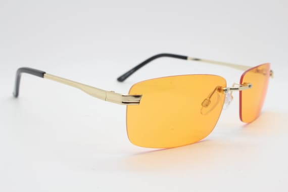 Y2K frameless rectangular sunglasses.  Blazing or… - image 4