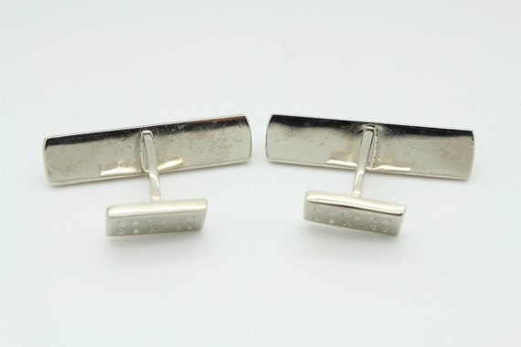 Vintage rectangular long bar cuff links made in E… - image 2