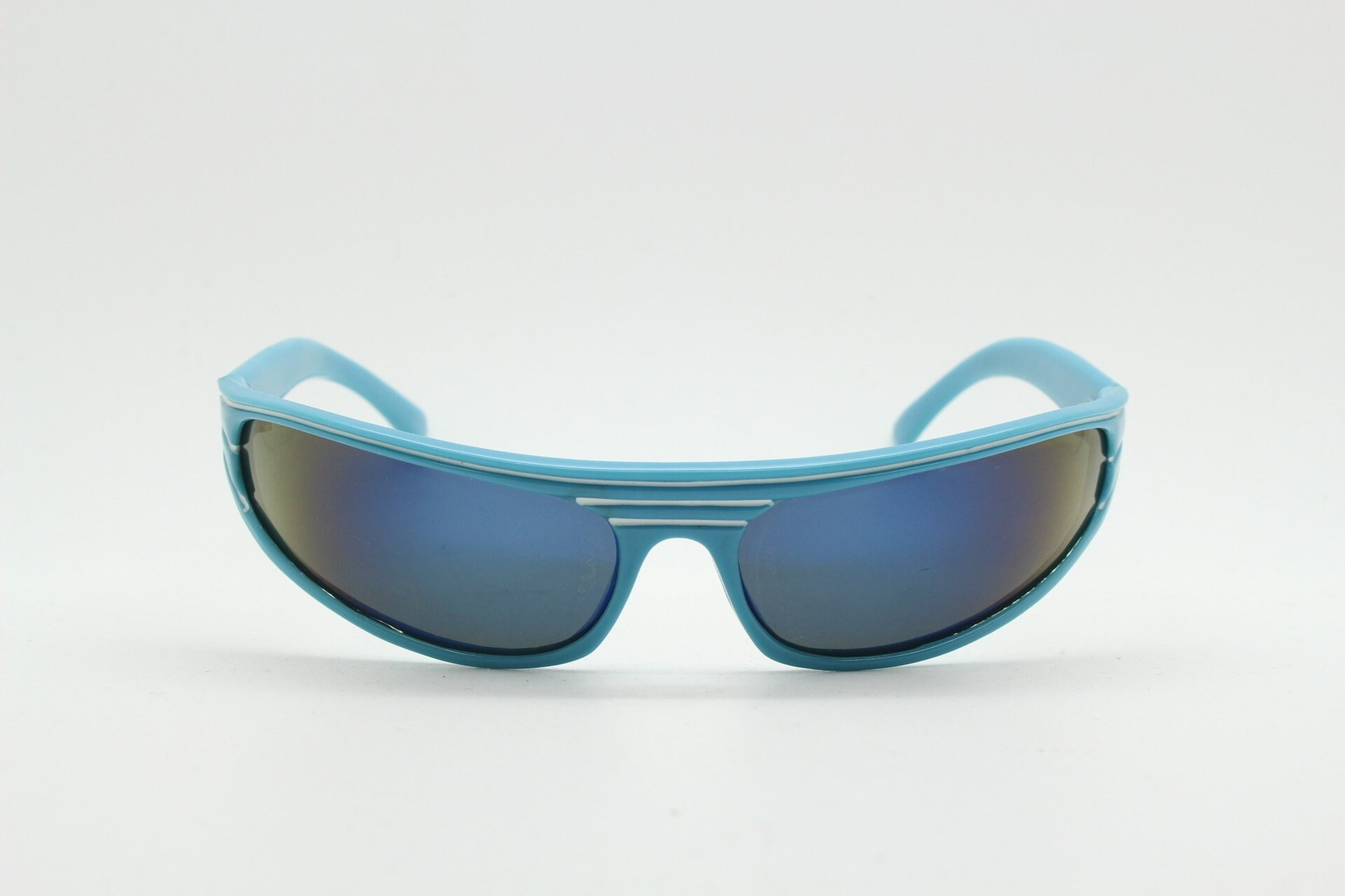 80s Vintage 2 Tone Ska Visor Sunglasses. Blue Wraparound Shield