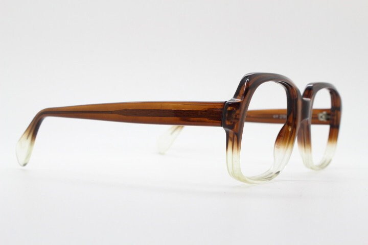 上品 Glasses Square Vintage 70s Made Thick Mens Germany. in 小物入れ