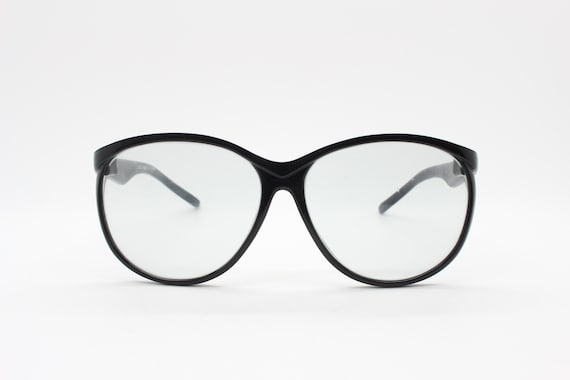 1980’s‎ Oversized Cateye Frames in Black &  White for Eyeglasses or Sunglasses Retro Fashion Oversized P3 1980s Style Frame Clear Lens Glasses main image 3