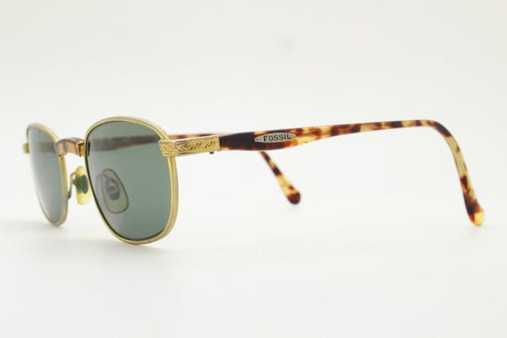Fossil 90s vintage rectangular sunglasses. Gold s… - image 5