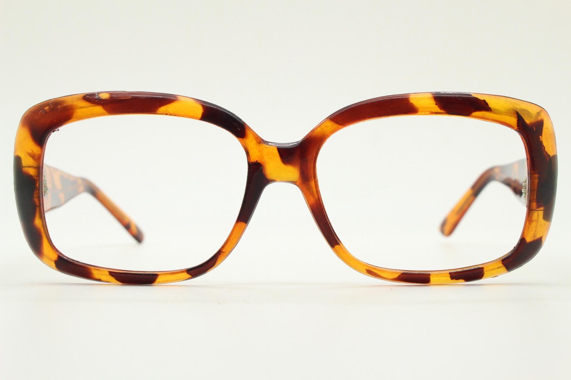 1980’s Oversized Cateye Frames in Brown/ Clear Eyeglasses‎ or Sunglasses, Unworn Unworn True 1980 main image 2