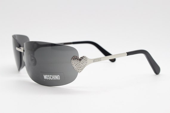 Moschino diamante silver heart Y2K vintage sunglas