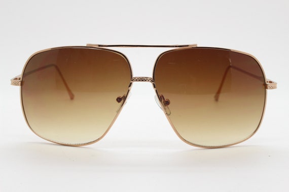 Y2K Vintage Brown Square Aviator Sunglasses. Rose Gold Double Bridge Metal  Frame With Brown Gradient Lenses. 70s. Mens Aviators. Unused NOS - Etsy