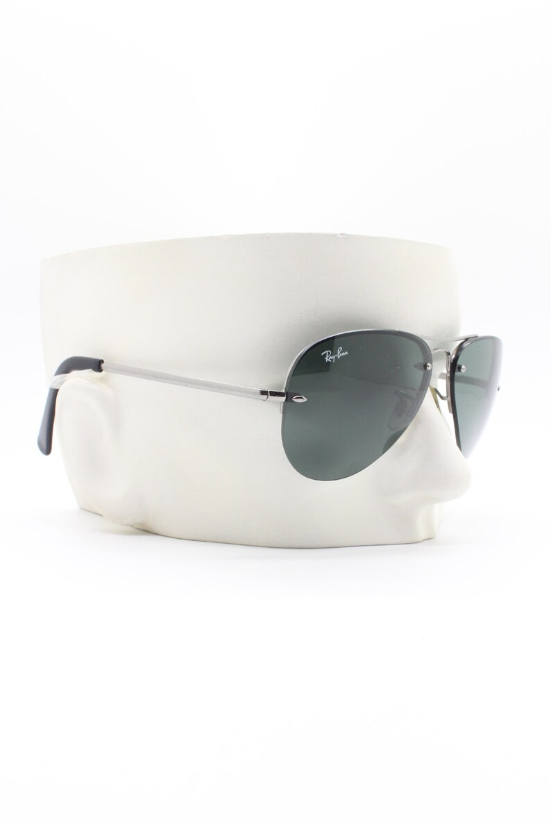 Ray Ban frameless black aviators. Classic floating lens Rayban Etsy