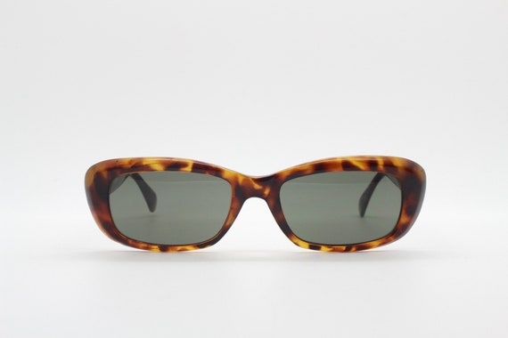 90s vintage soft angled cat eye sunglasses. Vibra… - image 3