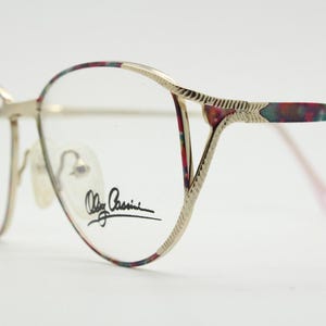Oleg Cassini 80s vintage eye glasses. Stylised enamel marble pattern optical frame. NOS. Prescription designer eyeglasses. Spectacles.
