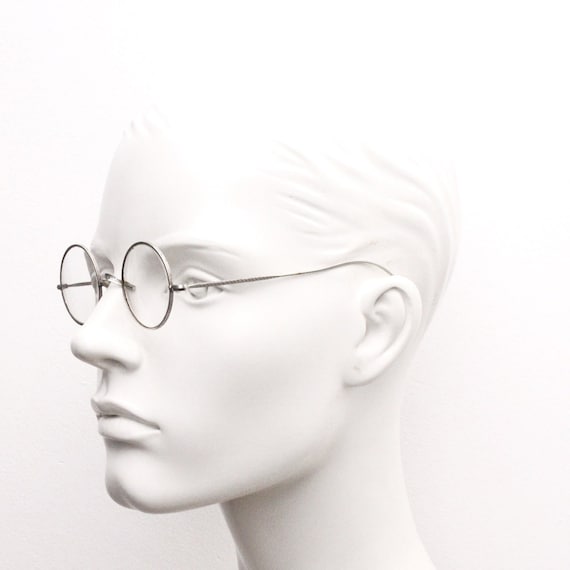 Victorian vintage antique silver eye glasses. Sma… - image 4