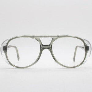 70s vintage dynamic aviator glasses. Transparent grey clear lens optical frames, Prescription eyeglasses, Sunglasses. Mens RX aviators. NOS