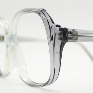 70s vintage big square eye glasses by President. Grey to crystal fade acetate optical frames. Prescription oversized eyeglasses. RX