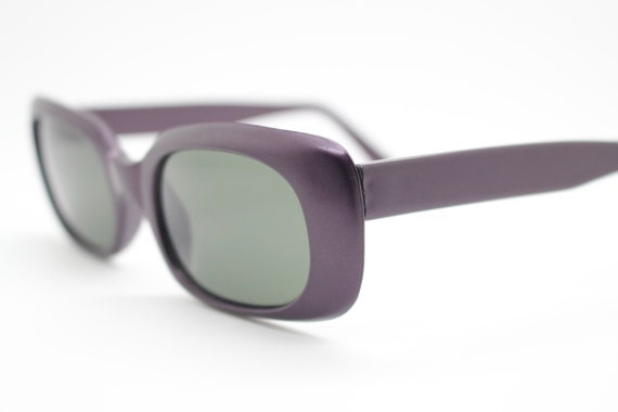 90s vintage rectangular sunglasses. Deep purple s… - image 5