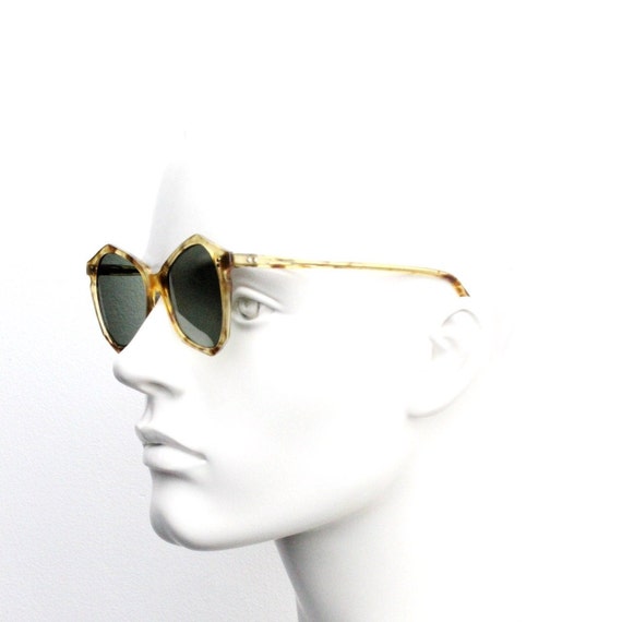 40s vintage abstract hexagon sunglasses. Ultra dy… - image 8