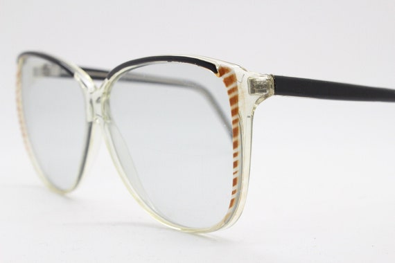 80s Vintage Oversized Cat Eye Sunglasses. Black / Crystal  display picture 1
