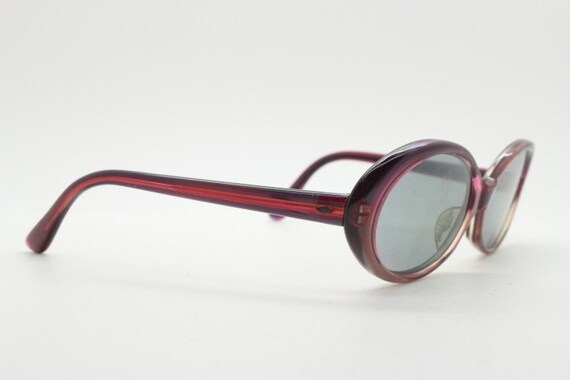 60s vintage oval acetate sunglasses. Deep plum wo… - image 6