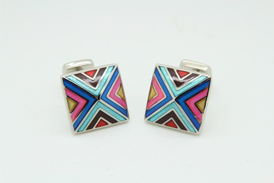 Boutons De Manchette Géométriques (Bois/argent) - Atelier Thorey