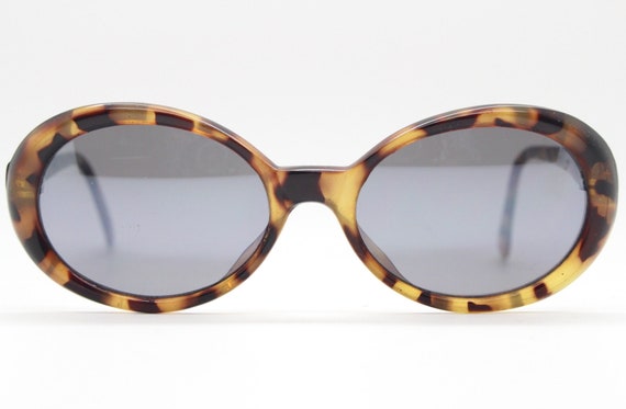 90s Vintage Oval Sunglasses. Vibrant Honey Tortoise Frame  display picture 1