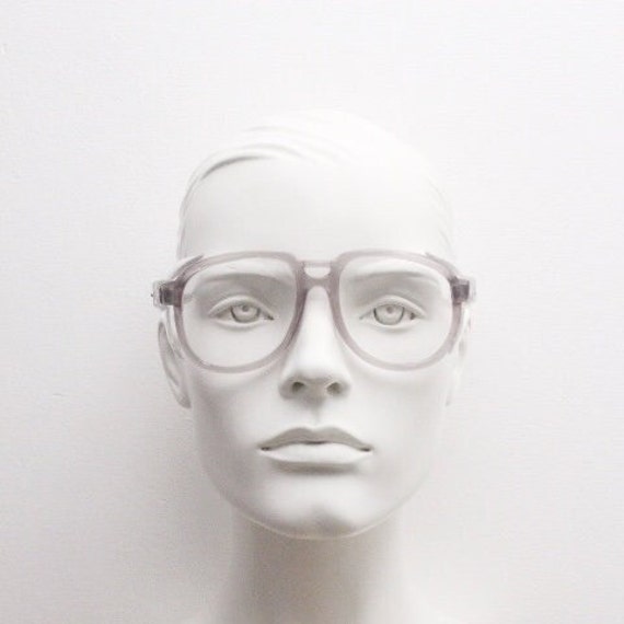 70s vintage dynamic square aviator glasses. Trans… - image 7