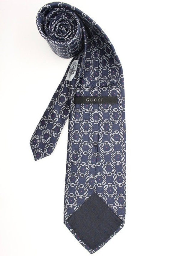 Gucci all silk neck tie made in Italy. Blue grey … - image 3