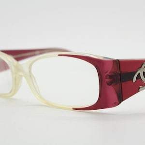 Authentic Chanel 3352-Q c.1461 Burgundy Brown 51mm Chain Glasses Frames  RX-able