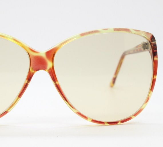 1980’s Oversized Cateye Frames in Brown/ Clear Eyeglasses‎ or Sunglasses, Unworn 80s Vintage Womens Big Cat Eye Sunglasses. Oversized Slender  main image 2