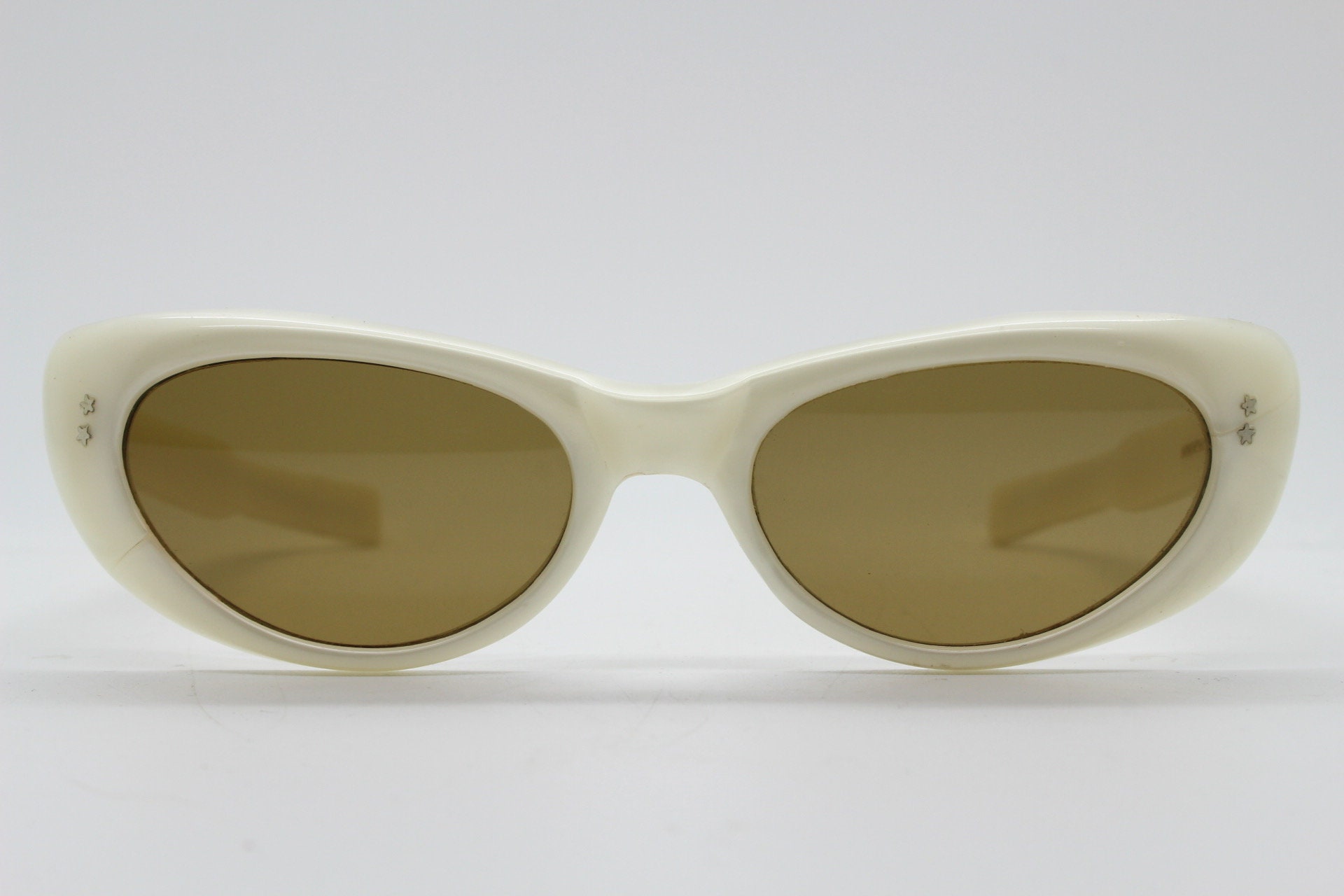 Vintage 50s Cat Eye Sunglasses Made in Italy. Lethal White 