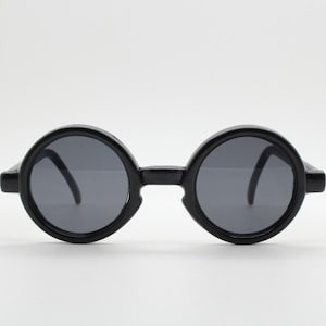 90s vintage micro sunglasses. Small black gloss undersized round sick fashion grail. BNWT. Unused NOS. Anime. Cosplay