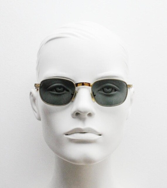 Fossil 90s vintage rectangular sunglasses. Gold s… - image 9