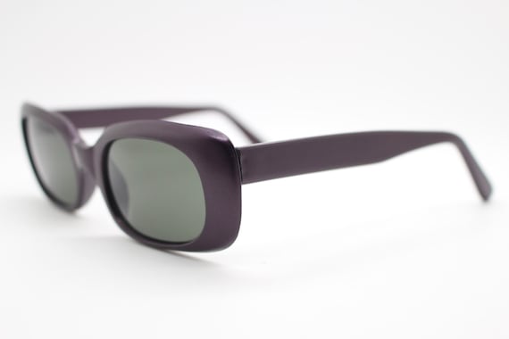 90s vintage rectangular sunglasses. Deep purple s… - image 6