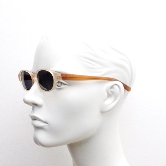 90s vintage 2 tone sunglasses. Frosted amber cat … - image 3
