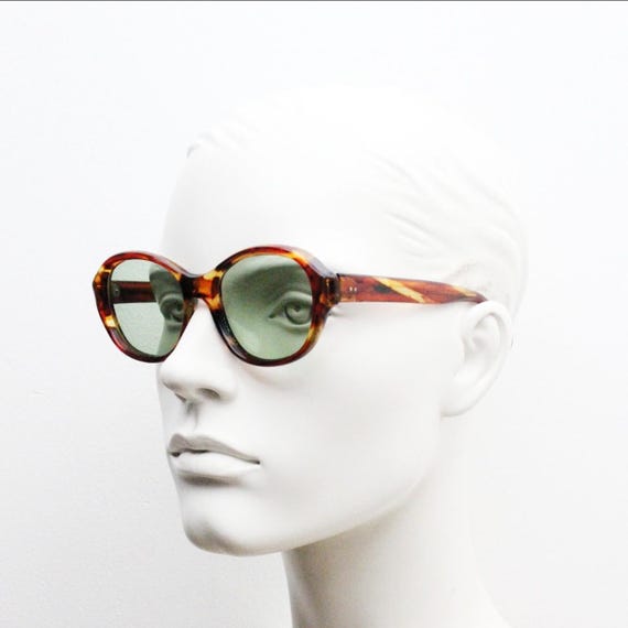 Lunettes De Soleil Rondes Vintage Amovibles - Look Années 60 Hippie, Monture Noire Plastique