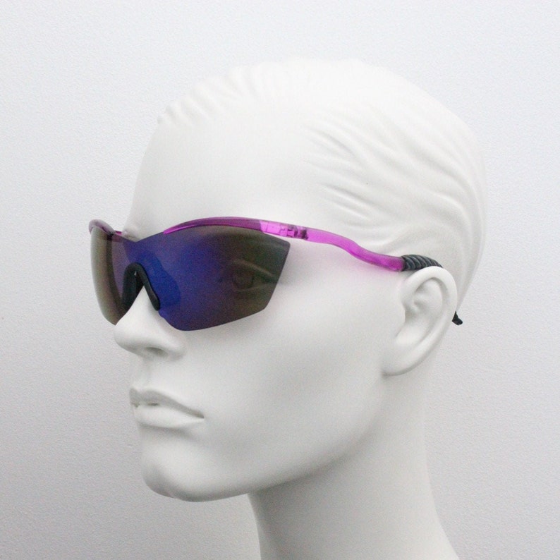 Y2K Vintage Visor Shield Sunglasses. Evil Frameless Petrol Etsy UK