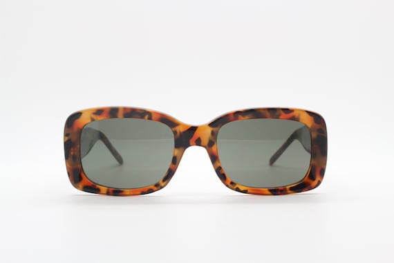 90s vintage rectangular sunglasses. Sharp edged 6… - image 2