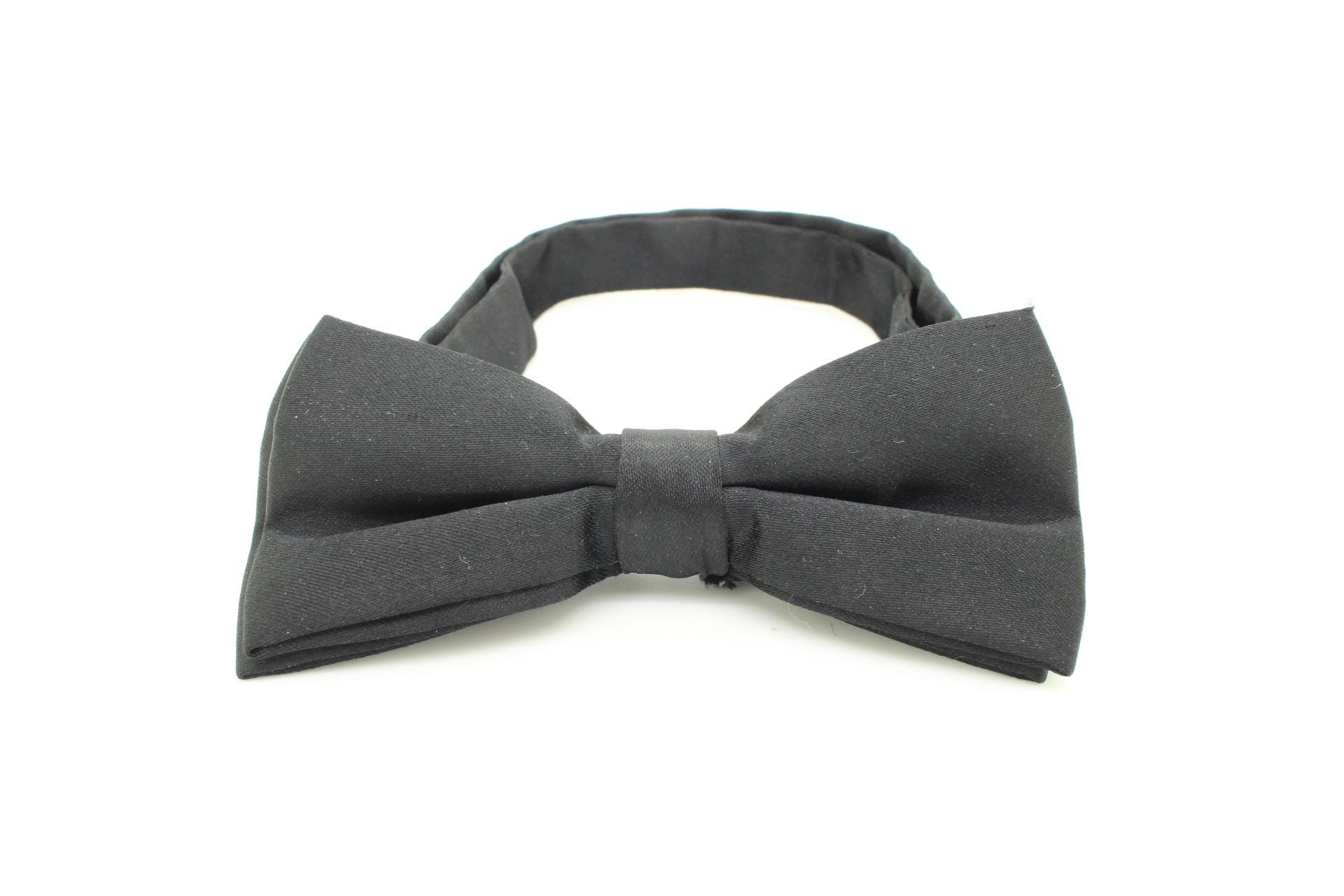 Nœud Papillon Noir Vintage ACKO - Prêt à Nouer - Made In England - 100% Acétate