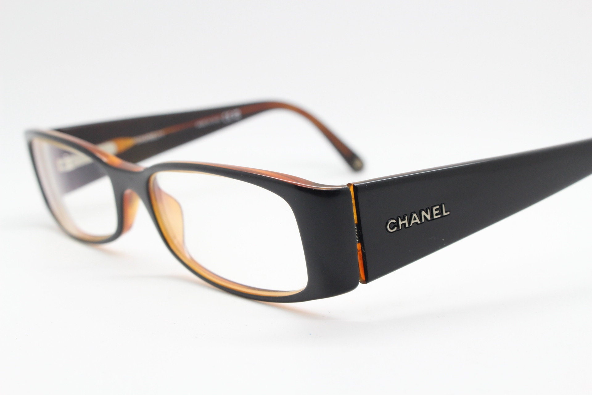 Chanel Y2K Vintage Glasses Model 3102. Black Low Profile 