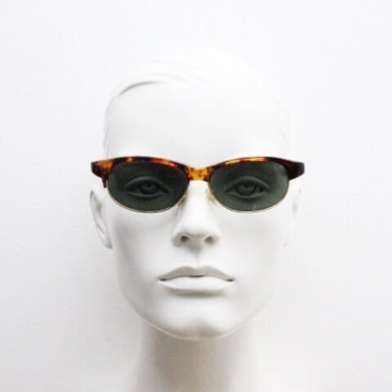 90s vintage low profile sunglasses. NOS tortoise … - image 2
