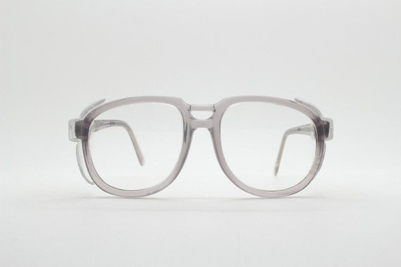 70s vintage dynamic square aviator glasses. Trans… - image 2