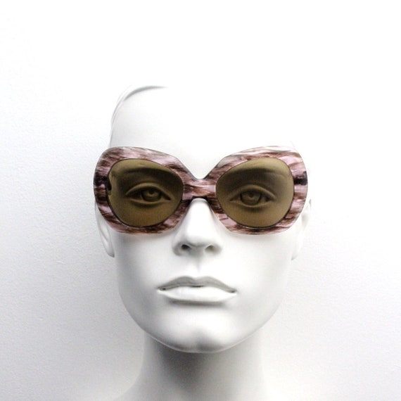 60s vintage oversized womens sunglasses. Outrageo… - image 1