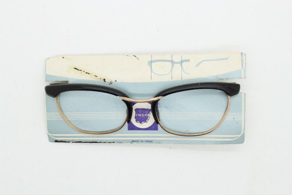 50s vintage pointed cat eye glasses made in Spain… - image 1