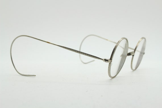 Victorian vintage antique silver eye glasses. Sma… - image 8