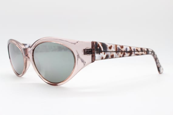 90s vintage wraparound sunglasses. NOS transparen… - image 2