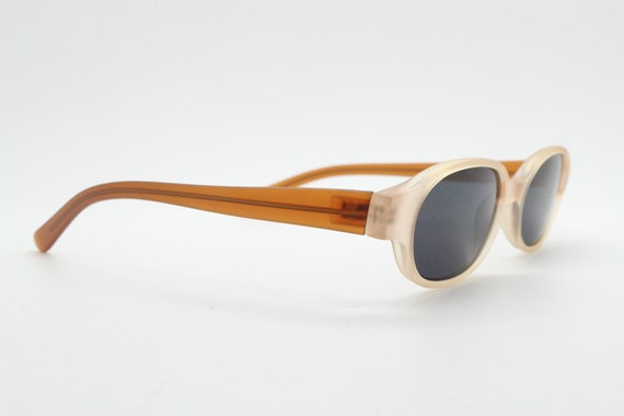 90s vintage 2 tone sunglasses. Frosted amber cat … - image 8