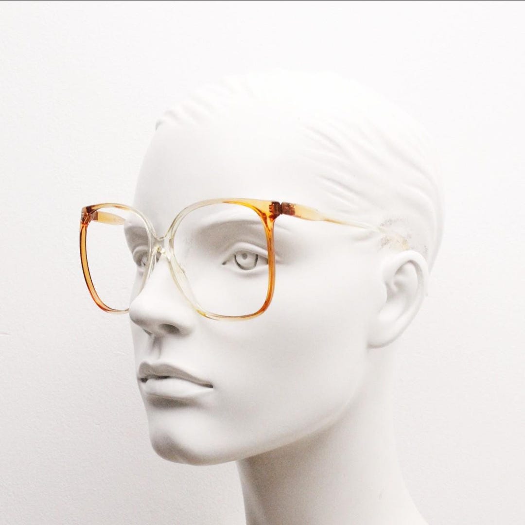 Lunettes de vue carrées oversize vintage des années 70 fabriquées