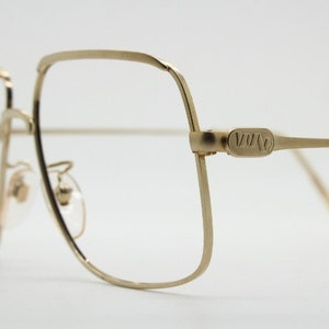 70s vintage square aviator eye glasses made in Italy. Subtly perfected mens prescription golden metal aviators. Optical frames. RX