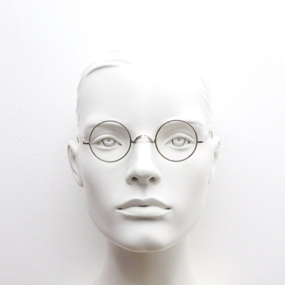 Victorian vintage antique silver eye glasses. Sma… - image 1