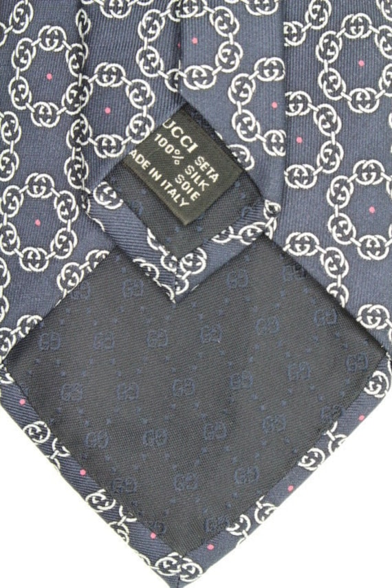Gucci all silk neck tie made in Italy. Blue grey … - image 9