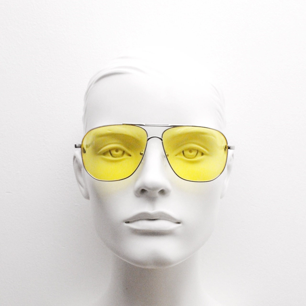 Yellow & Silver Aviator Sunglasses