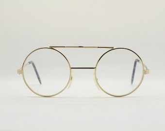 Buy 90s Round Gold Kids Clear Lens 20s Style Metal Frame