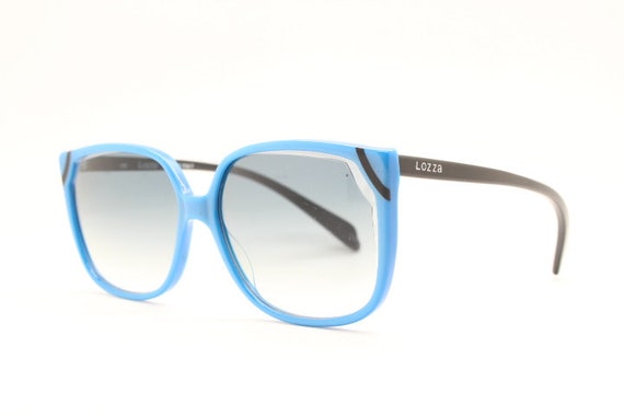 80s vintage blue square cateye sunglasses by Lozza