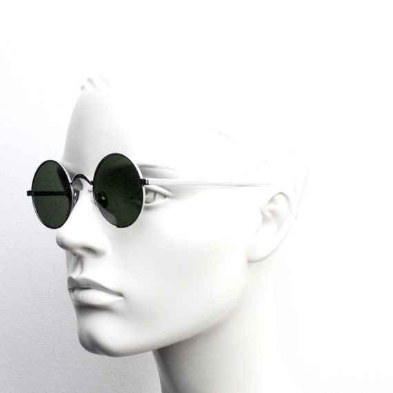 90's vintage round sunglasses. Bright chrome 20s … - image 8